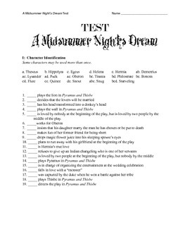 essay questions for a midsummer night's dream