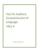 Speech Therapy Report - Test for Auditory Comprehension of