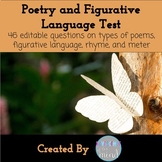 Test on Poetry and Figurative Language with Answer Key