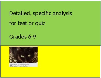 Preview of Test or quiz Analysis- Detailed, specific reflection