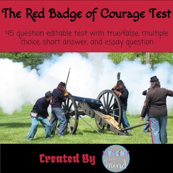 Preview of The Red Badge of Courage Test with Answers