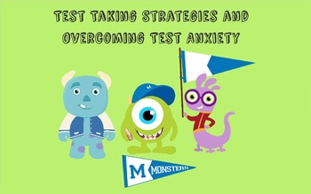 Preview of Test taking strategies/test anxiety with Monsters Theme