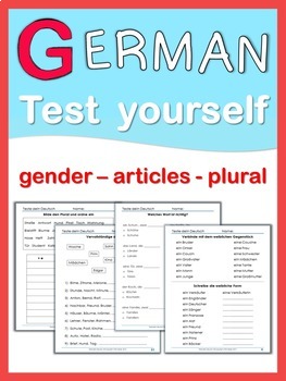 Preview of German Test Yourself  gender, articles, plural