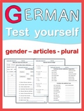 German Test Yourself  gender, articles, plural