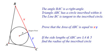 Preview of Test your algebra: right triangle with inscribed circle