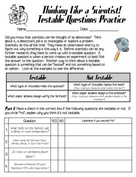 Preview of Testable Questions Practice