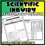 Testable vs Non-testable Scientific Inquiry Questions Note