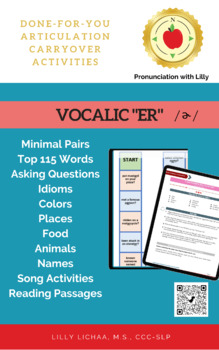 Preview of Vocalic ER Packet of Articulation Carryover Activities