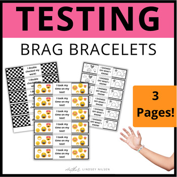 Preview of Testing Brag Bracelets with Test Taking Strategies for Motivation