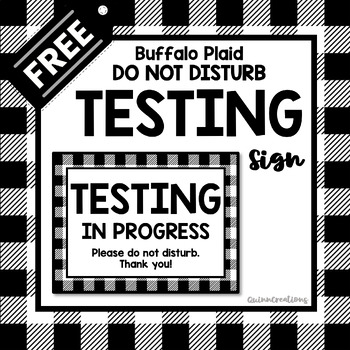 Preview of Testing- Do Not Disturb Sign (FREEBIE/Buffalo Plaid Poster)