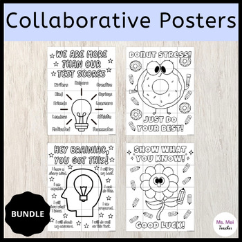 Preview of Testing Encouragement Collaborative Posters - Class Mural Activities - BUNDLE