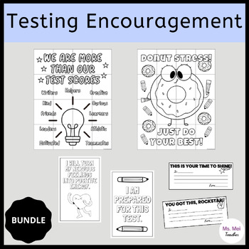 Preview of Testing Encouragement Collaborative Posters, Coloring Pages, and Notes - BUNDLE