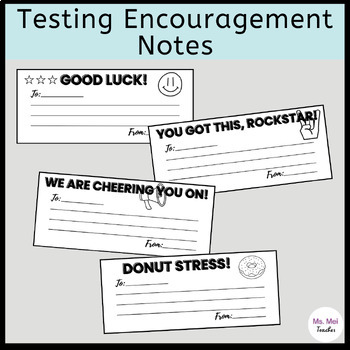 Preview of Testing Encouragement Notes/Letters - State Testing Motivation