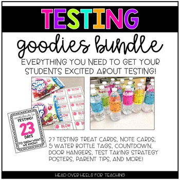 Preview of Testing Goodies Pack {Countdown, Strategy Posters, Candy Cards, Signs}