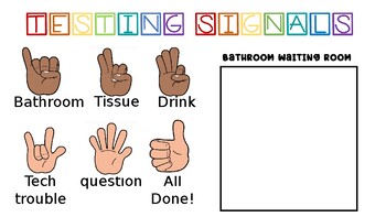 Preview of Testing Hand Signals + Bathroom Waiting Poster