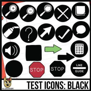 Preview of Testing Icon Clip Art: Black