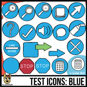 Preview of Testing Icon Clip Art: Blue