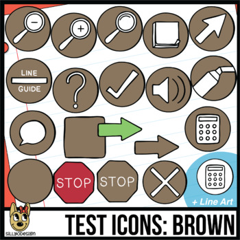 Preview of Testing Icon Clip Art: Brown