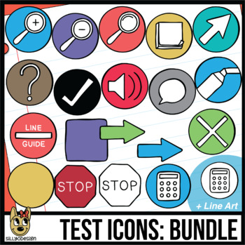 Preview of Testing Icon Clip Art: Bundle 12 Colors