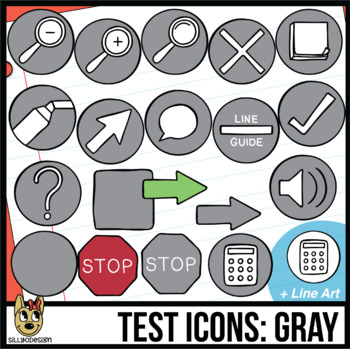 Preview of Testing Icon Clip Art: Gray