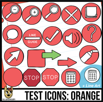 Preview of Testing Icon Clip Art: Orange