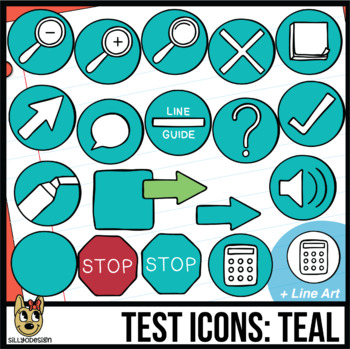 Preview of Testing Icon Clip Art: Teal