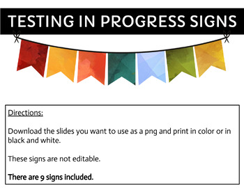 Preview of Testing In Progress Signs