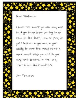 Preview of Testing Letter for Students