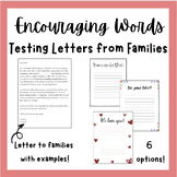 Testing Letters From Families | Words of Encouragment