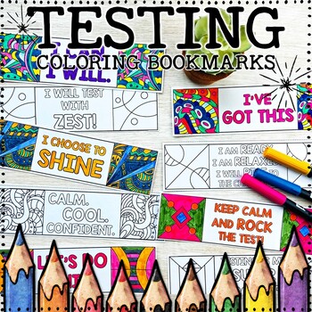 Motivational Coloring Bookmarks to Inspire Test-Takers