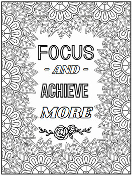 Testing Motivation Coloring Pages | Inspirational Quotes | flowers theme