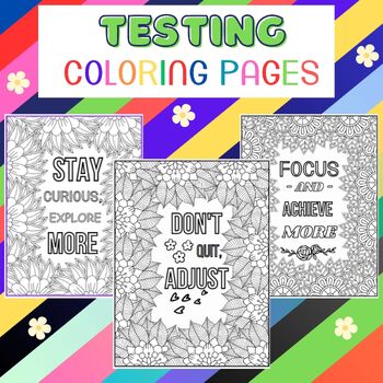 Preview of test motivation coloring pages | Inspirational Quotes | flowers theme