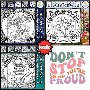 Preview of Testing Motivation Coloring Pages Prep Test Growth Mindset Collaborative Poster