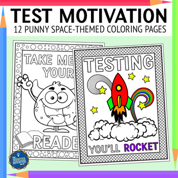 Preview of Testing Motivation Coloring Pages Space Theme
