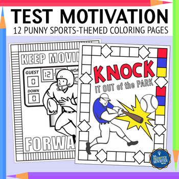 Preview of Testing Motivation Coloring Pages Sports Theme