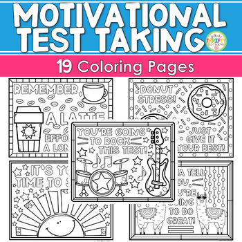 Preview of Testing Motivation Coloring Pages Testing Coloring Sheets Test Motivational