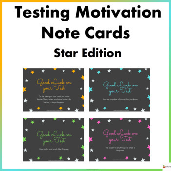 Preview of Motivational Testing Notes State Testing Motivation Stars Edition