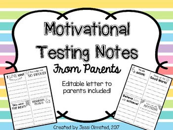 Preview of Testing Motivation Notes from Parents