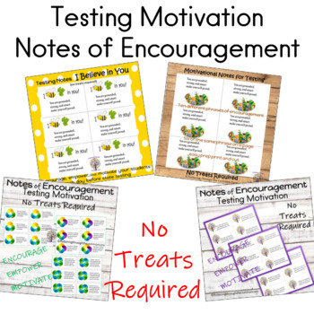 Preview of Motivational Testing Notes Student Encouragement State Testing