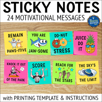 Preview of Testing Motivation Sticky Notes for Students