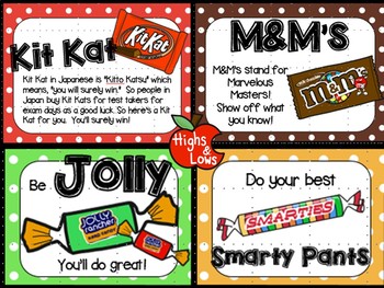 Preview of Testing Motivation and Encouragement Notes/ Treat Tags (KitKat, M&Ms, and more!)