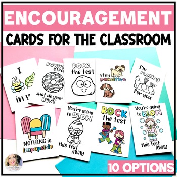 Preview of Testing Motivation Cards - Test Encouragement Notes - Encouraging Cards