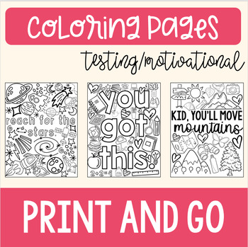 Preview of Testing/Motivational Coloring Pages