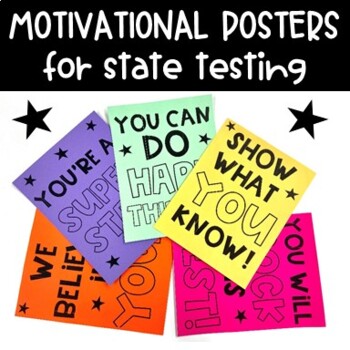 Preview of Testing Motivational Posters | State Testing
