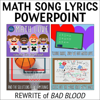 Preview of Math Song Lyrics PowerPoint for Bad Blood
