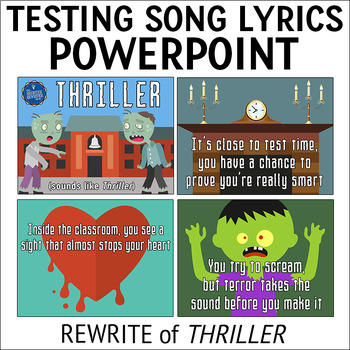 Preview of Testing Song Lyrics PowerPoint for Thriller