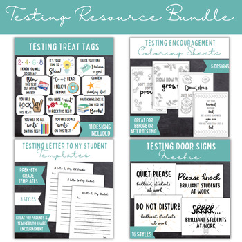 Preview of Testing Resource Bundle | Testing Treats, Letters, Signs