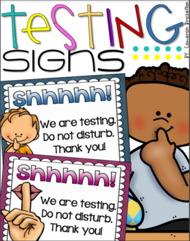 Preview of Testing Sign Poster Do Not Disturb FREEBIE