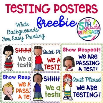 Preview of Testing Signs Posters FREEBIE Melonheadz Clipart