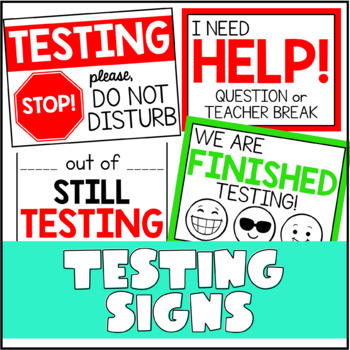 Preview of Testing Signs STAAR Do Not Disturb Finished Testing & More